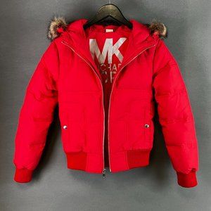 Michael Kors red bomber down jacket, really good condition, worn only few times